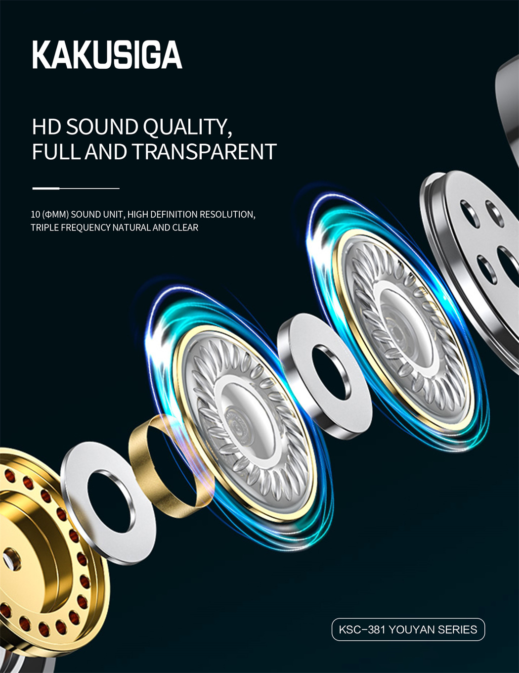 YOUYAN series Universal wire controlled earphone with microp